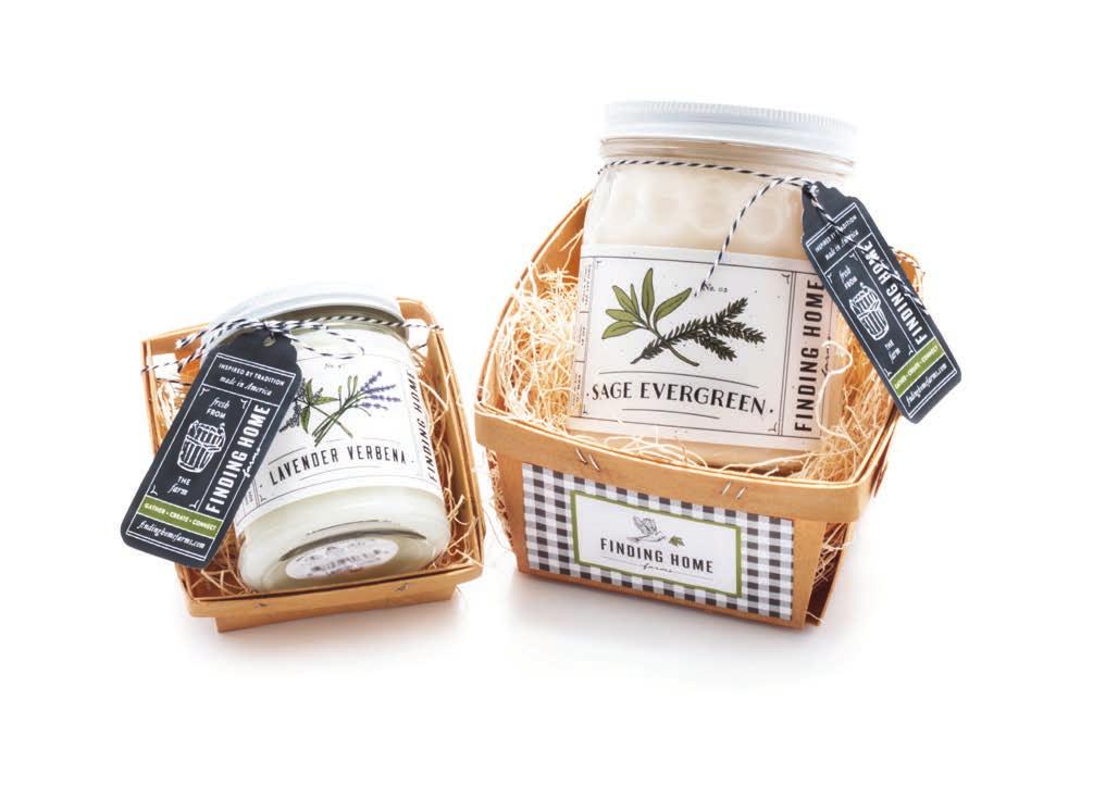 CUSTOMIZABLE GIFT PACKAGING The quart basket kit works perfectly with our 13 ounce candles either on their own or paired with a galvanized ornament The half pint kit works