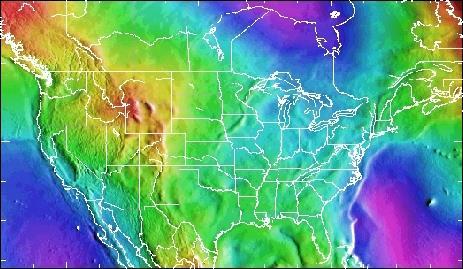 Geoid of the Conterminous US GEOID99 heights (= Geoid Ellipsoid) range from a low of -50.