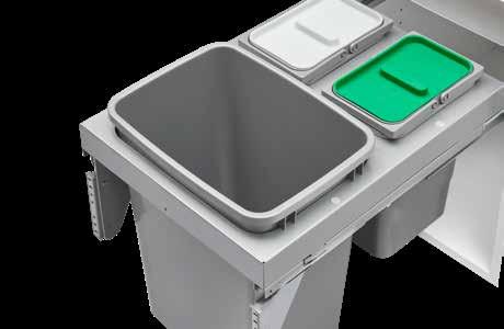 NEW SIZES INCLUDE SMALL BINS FOR COMPOST MATERIAL Steel Top Mount Waste Containers Rev-A-Shelf s 53TM Series now offers three news sizes!