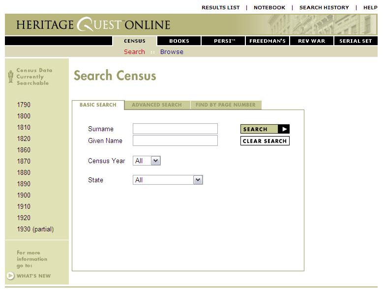 this website. The decades listed in the left margin represent the decades available to search by name.