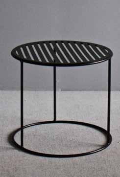For outdoor use, the table has an anti-corrosion coating and is available with a solid, perforated or slatted