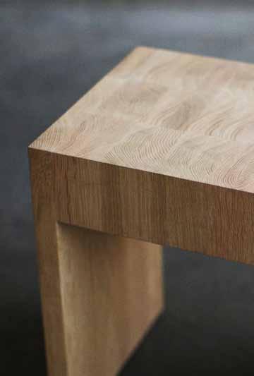 Assembled to solid blocks of timber using american oak, the stools come in a standard size, while