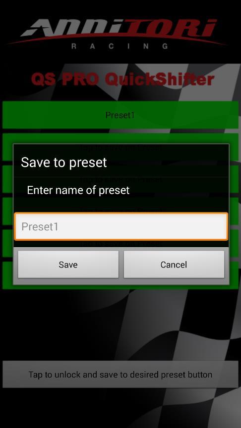 On the left is the screen you will see when you enter the Presets section of our QS PRO.
