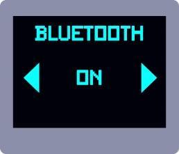 Pressing the Home/Select button again will be switch ON Bluetooth functionality. The Bluetooth symbol is located between the HD logo and the battery icon on the display panel.