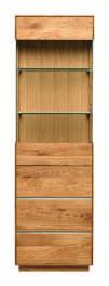 wood door 2 Glass + 2 oak shelves W / D / H cm