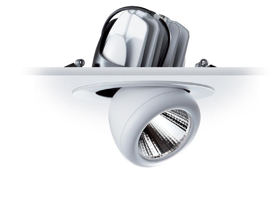 Extractable 6" LED Downlight Projector Concept: LED recessed extractable downlight. Housings: Non IC plaster frame or IC/Air tight housing available.
