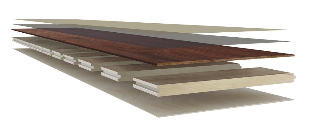 CONSTRUCTION Engineered Hardwood Sustainable, Wide-Plank, Engineered Construction DuChâteau hardwood floors feature an engineered (multi-ply) hardwood construction, consisting of at least two types