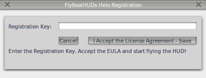 5) Click on the Registration menu item that pops up: 6) The FlyRealHUDs Registration form will appear.
