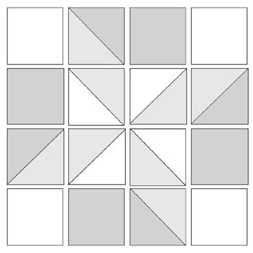 lock #7 lay s hoice Light background fabric () Medium fabric () ark fabric () utting Light fabric (): - four 3-1/2 squares - two 4-1/2 squares Medium fabric (): - four 4-1/2 squares (for center