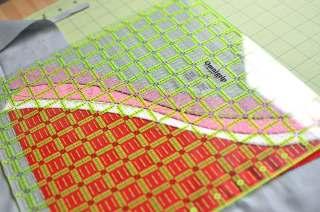 Once again, I like to place my square ruler over the fabric to make sure that I have enough.