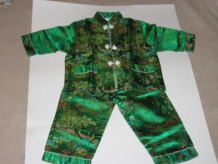 This a chinese out-fit that is common to wear in China, this out-fit is made out of silk and