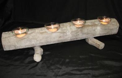 00 Chrome + Glass Candle Holder Single -  00 Wooden