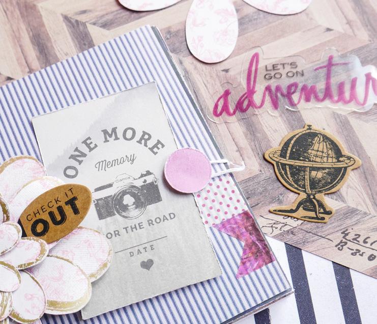 Experiment with reactive foils to add just the right touch of glam to these vacation pages. Join me for a whole lot of technique and fun in this Interactive Mini Album workshop.