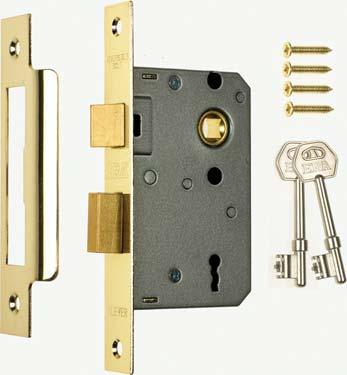 The 3 Lever Locks are available as or, 2 1/ 2 and 3, in both brass effect and satin finishes. Two numbered steel keys are supplied with over 100 variations.