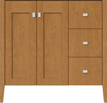 w, 4½"h, drawers right 21¼"