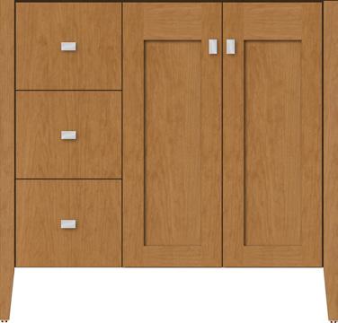 w, 4½"h, drawers left 11" ¾" 21¼" 1 2 1