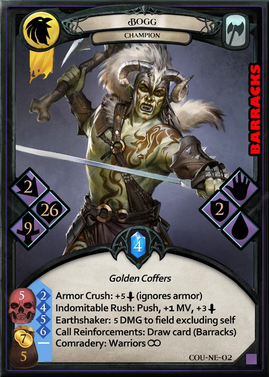 For example, in the Deluxe Edition you can easily distinguish the Elf Warrior Deck (green circle) from the Goblin Necromancer Deck (purple