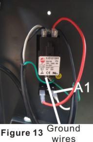 (Figure 12) Take out the black wire and pass the black, white and green wires through cable sleeve, then insert the cable sleeve into hole site of panel (figure 13).