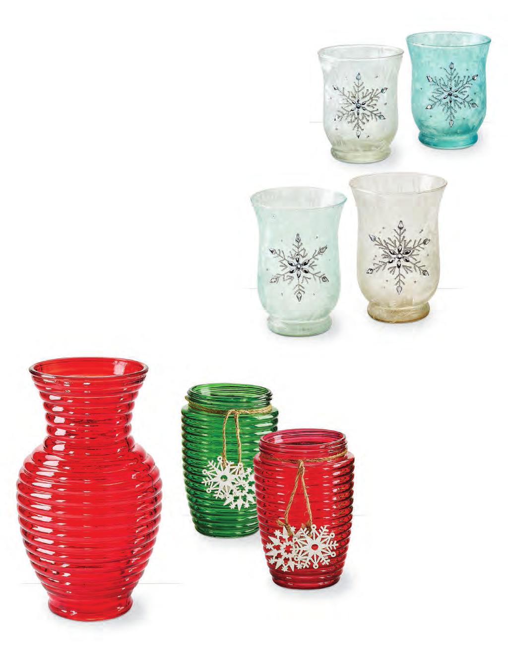 GV11-SNOW Two Assorted Frosted Glass Vase 3.5 opening x 4.5 tall 16/$3.99 ea.