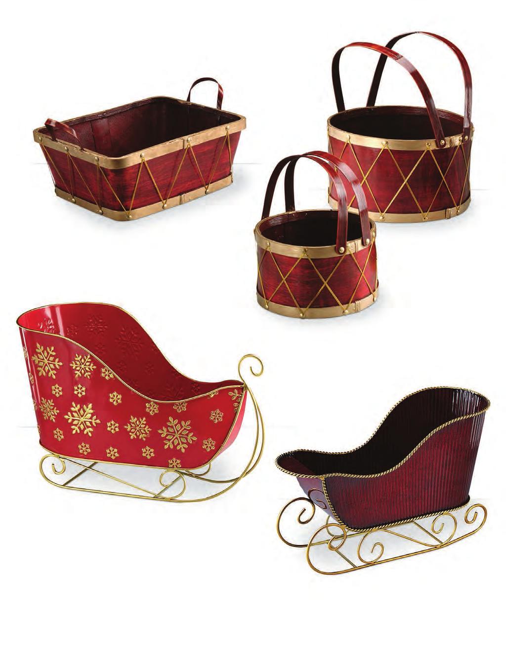 221102 Rectangular Woodchip Container Burgundy with gold trim 11.75 x 9.75 x 4.5 3/$6.49 ea. 221101 Set/2 Woodchip Drum Burgundy with gold trim and drop-down handles Large: 9 x 4.