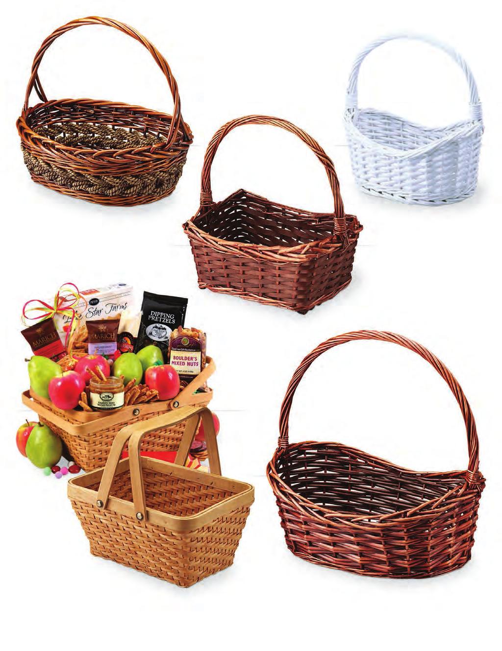 Baskets Without Plastic Liners 77008 Willow and Rope Oval Basket Brown stain 15 x 11 x 4.75 3/$8.99 ea. 2059 Oval Willow 10 x 7.75 x 3.5 Natural: 3/$5.29 ea.