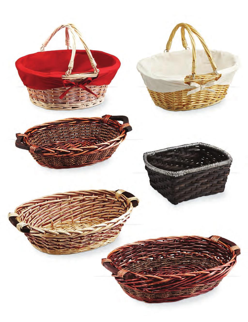 Baskets Without Plastic Liners 41075-RED Willow with Drop Handles and Red Fabric Lining Buff color and whitewash finish 13 x 10.25 x 4.75 3/$6.49 ea.