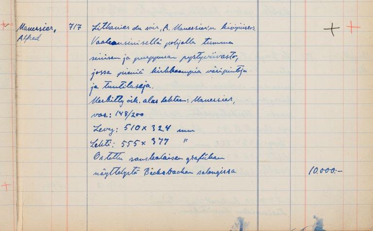2 Art museum metadata before the days of the internet: a page from the inventory book C IV of the Ateneum Art Museum, Helsinki, 1953 Photo: Finnish National Gallery / Kirsi Halkola of its art