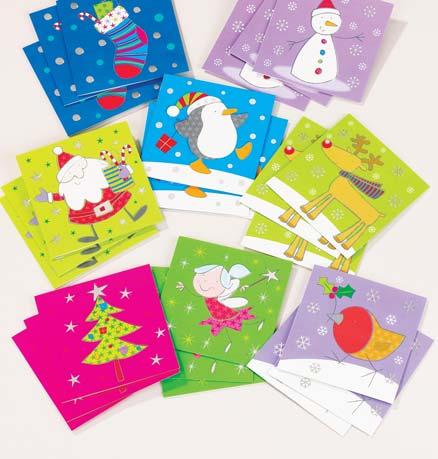 00 24 Kids Christmas cards with foil accents ( 8 designs ).
