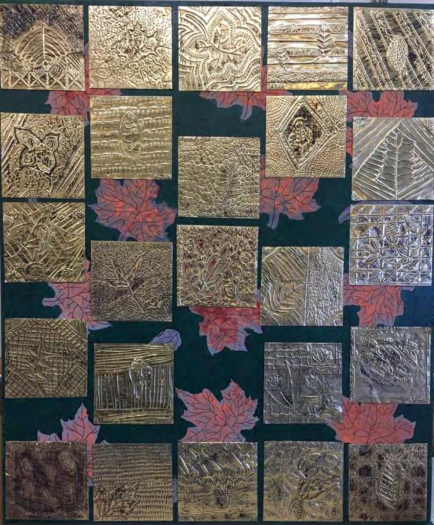 Art Work 3 GOLDEN LEAVES by YEAR 4 The Year Four students created this Moroccan feel art work. During Autumn, the students explored the colours and textures of the autumn leaves.