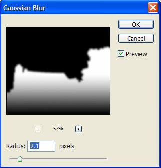 Figure 3-10: Gaussian Blur dialog box. You can experiment more with this image, and then save the practice file if you want.