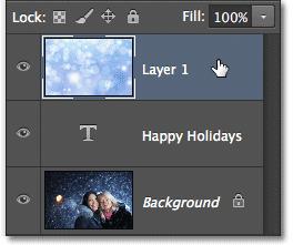 Next, we need to make sure we have the layer that s going to be clipped by the clipping mask selected, so I ll select Layer 1: Selecting