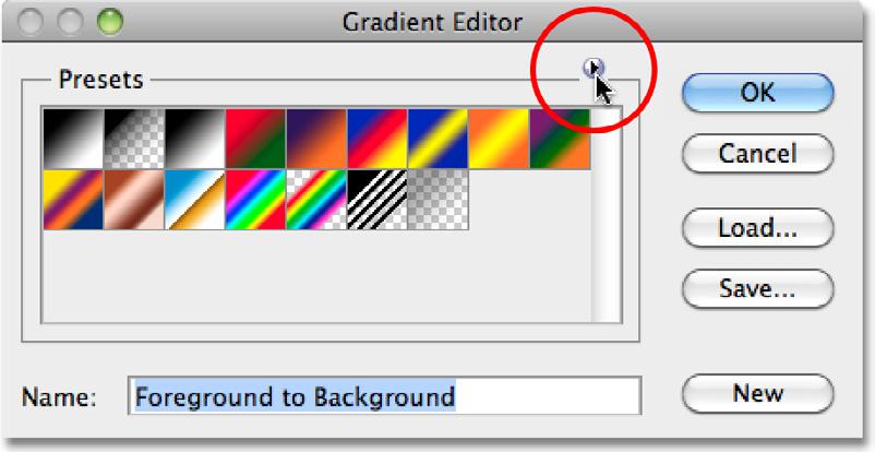 It s not one of the gradients that Photoshop makes available to us by default, but all we need to do is load it in manually.