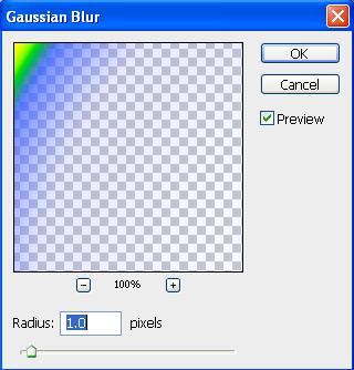 Simply move the Gaussian Blur window to one side so you can see the rainbow on your original image and use it to help you determine when you have