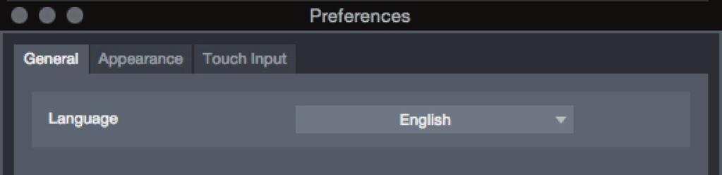 Sets language and appearance options (see below). Rescan Network.