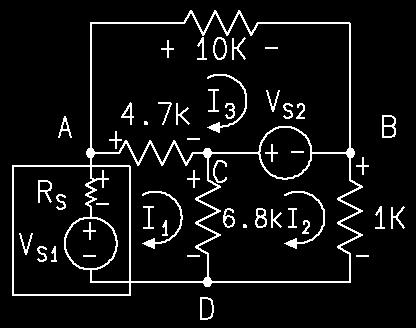 V S2 = 6 Volts DC. Second time: Use the function generator for V S1 and one side of the dual DC supply for V S2.