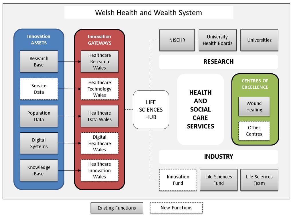 The Welsh Health and Wealth System 60 We have developed a model of a Welsh healthcare innovation system to structure our understanding of how existing initiatives and the wider healthcare system fit