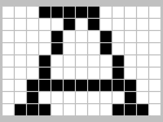 Black and White Image To make more fancy letters, we have to use more pixels as shown by the following improved letter A: What can m Bits