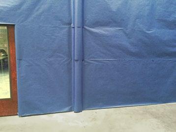 blue paper Stapler Spray adhesive Tape Utility knife Cardboard Meter stick Tape Silver fringe curtain