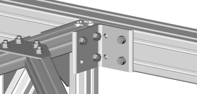 7-B). Tighten the nuts at the corner angle clips with a ratchet or box end wrench.