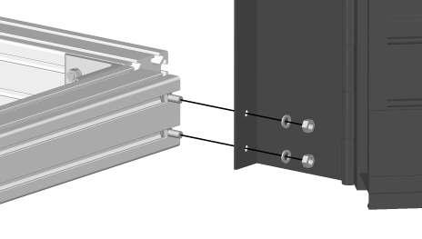 For each louver panel, slide two carriage bolts into each slot in the top and bottom rails (ie if you have 4