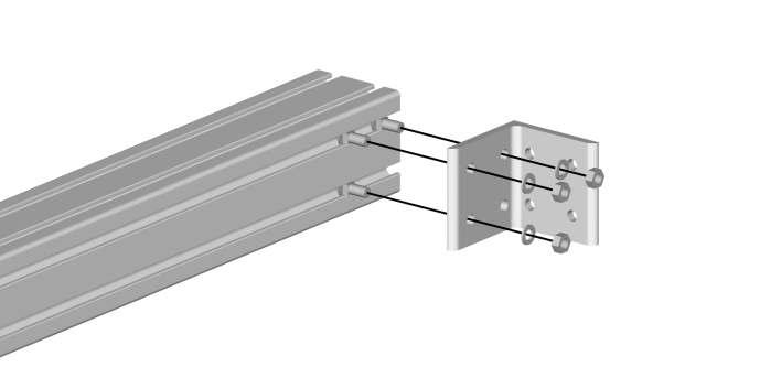 Center the rail left to right on the support assemblies. Apply one lock washer and nut to each bolt and hand tighten (see Figure 3-B).