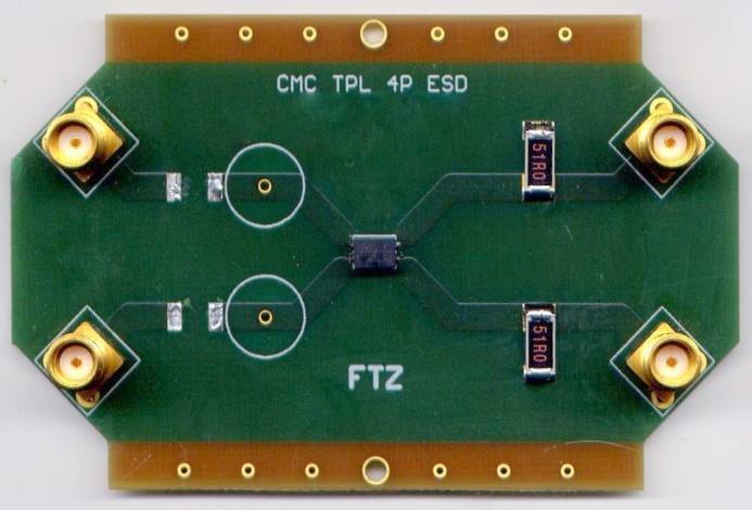 A.4 Example for test fixture ESD tests The reference points by calibration are the input of RF connector (SMA) at the test fixture board.