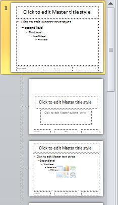 Select the Default Slide Master You need to select the slide layout you want to edit from the slide thumbnail pane.