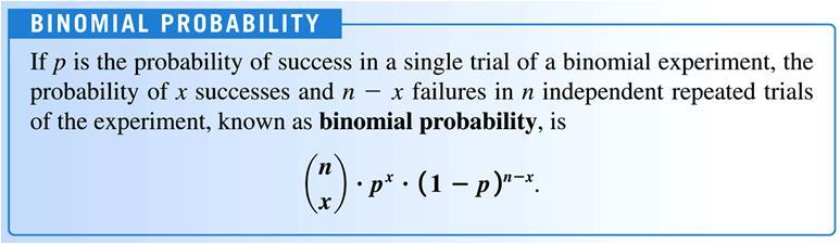 MAT 4 - Chapter 8 Binomial Formula Example: You flip a coin 0 times. What is the probability of getting 4 heads? You flip a coin 3 times. What is the probability that you get two heads?