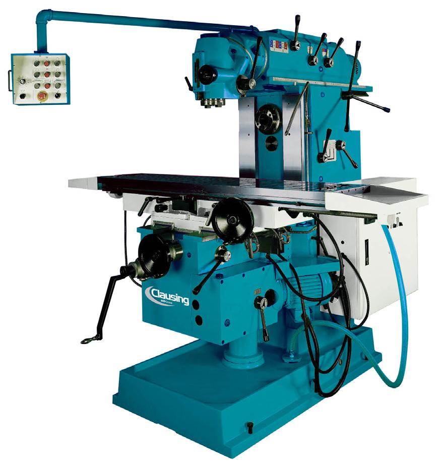Affordable standard heavy-duty Electronic Variable Speed (EVS) Milling Machines. Head mounted controls with LCD spindle speed display.