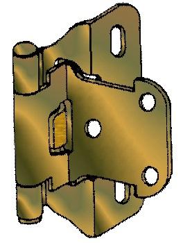 1/2" Overlay 3/4" Frame Full Wrap-a-round Hinge 387 06441 04 1/2" overlay cabinet hinge Self Closing Antique Face mounted hinge requires no boring.