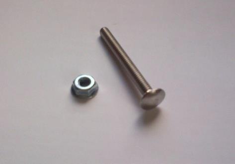 bolt, ½ ID x 2 OD washer (2) and ½-13 hex nut.