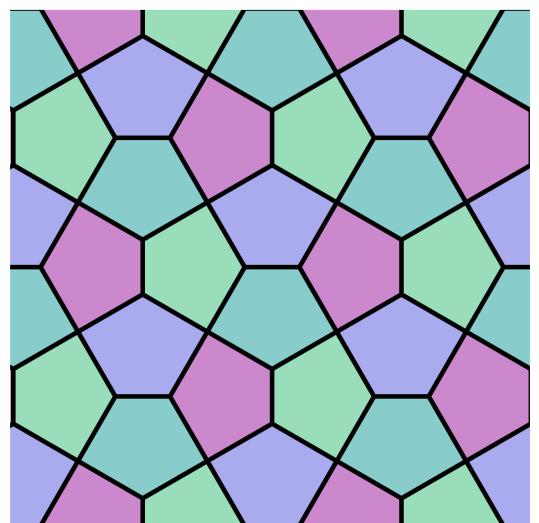 Bubbles and Tilings: Art and Mathematics Cairo Pentagonal Tilling Prismatic Pentagonal Tiling Figure 9: Efficient pentagonal tilings.