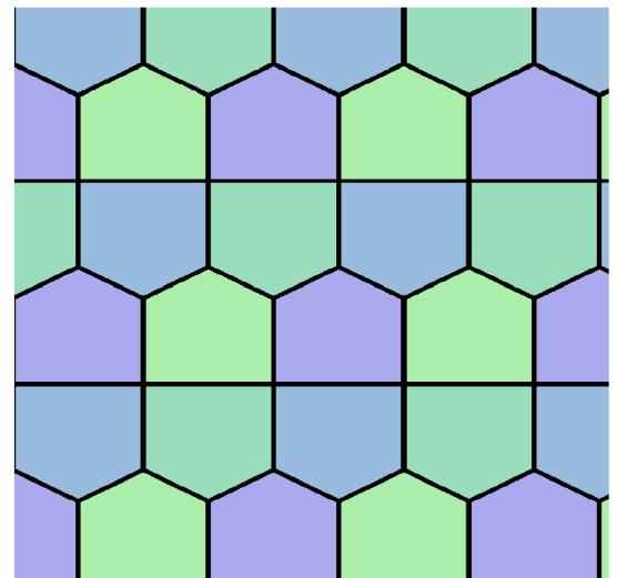 The 90-degree angles are adjacent in the Prismatic tile but not in the Cairo tile. These two tilings are in some sense mathematically perfect.