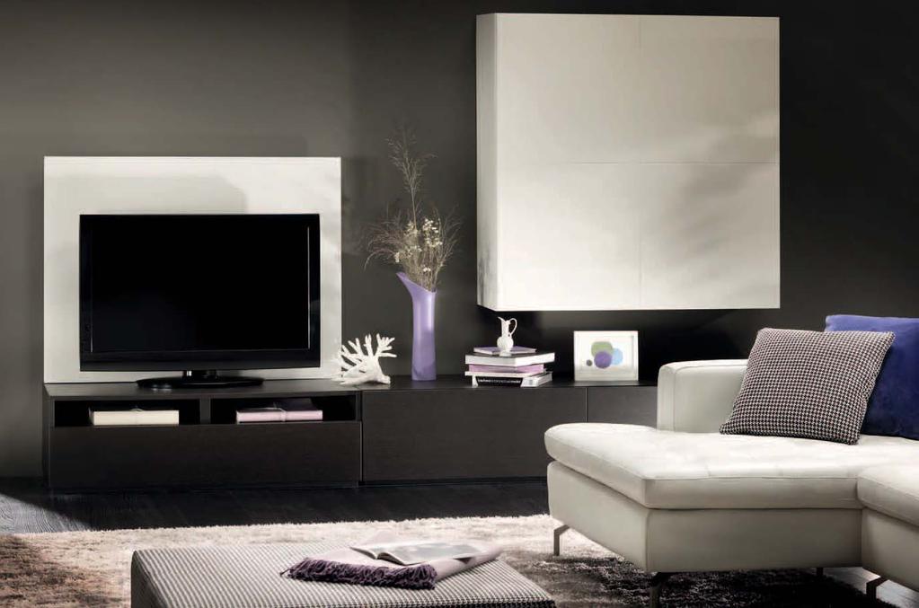 Wall System Functional Novecento is so many things at once: elegant TV unit, cupboards,